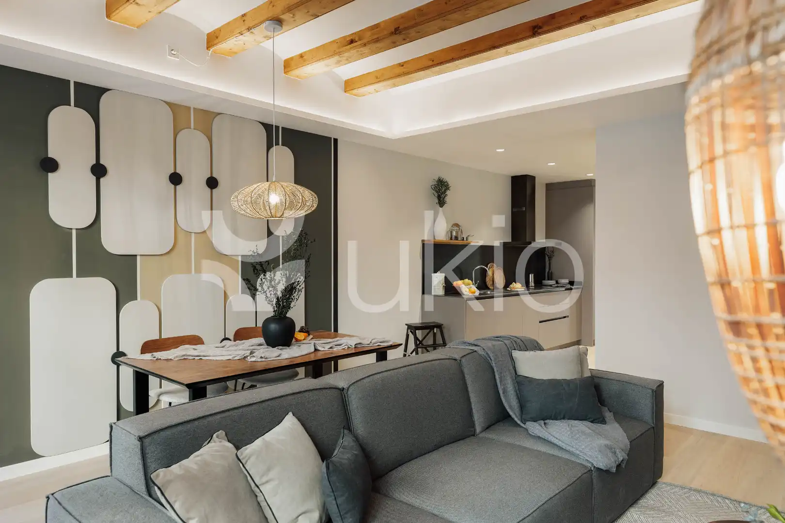 Sala de estar de Apartamento de alquiler en Barcelona con Aire acondicionado, Calefacción y Amueblado