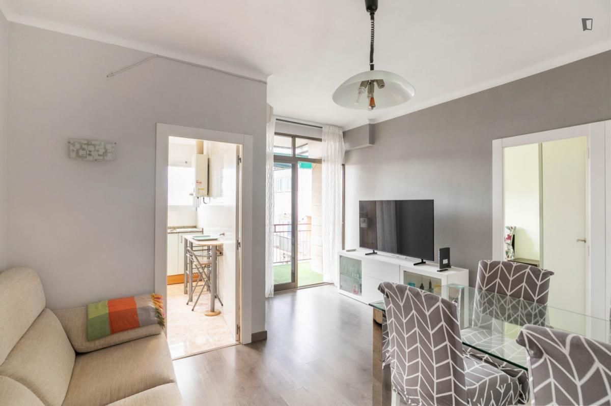 Sala d'estar de Apartament de lloguer en  Barcelona Capital amb Aire condicionat, Calefacció i Moblat