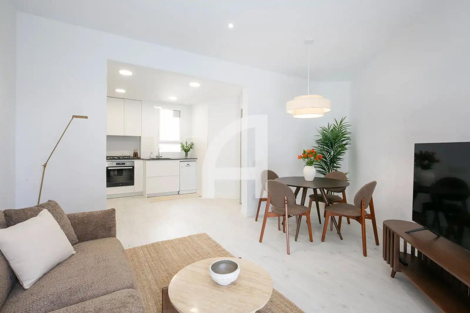 Wohnzimmer von Wohnung zur Miete in Barcelona mit Klimaanlage, Heizung und Parkett
