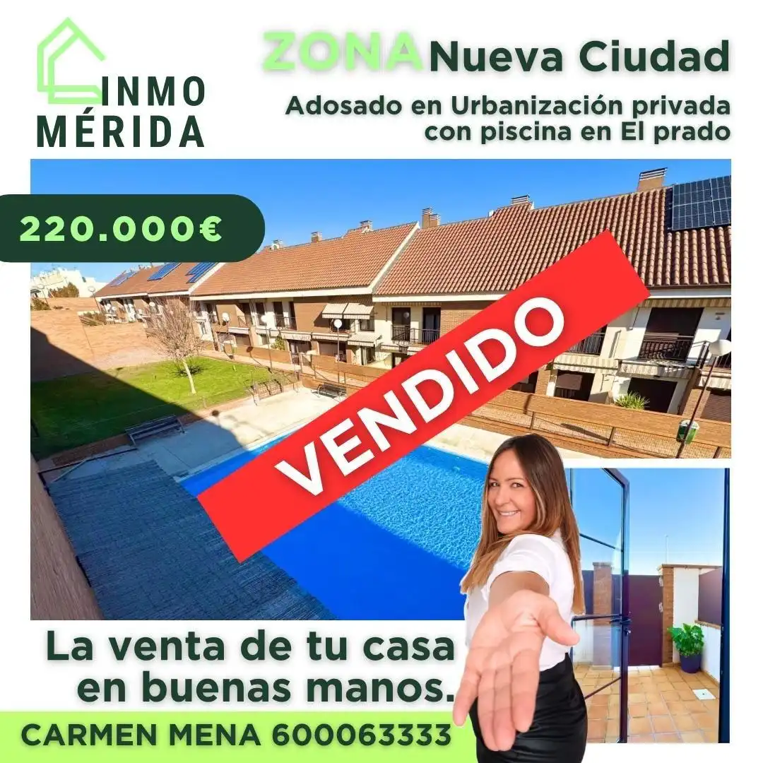 Vista exterior de Casa adosada en venta en Mérida con Aire acondicionado, Calefacción y Jardín privado