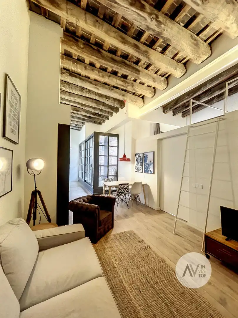 Sala de estar de Ático de alquiler en Barcelona con Aire acondicionado, Calefacción y Terraza