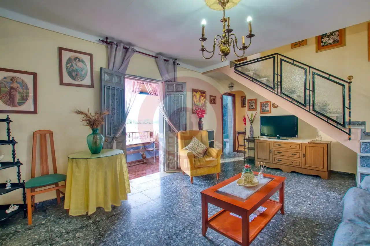 Sala d'estar de Casa adosada en venda en Benamargosa amb Terrassa i Moblat