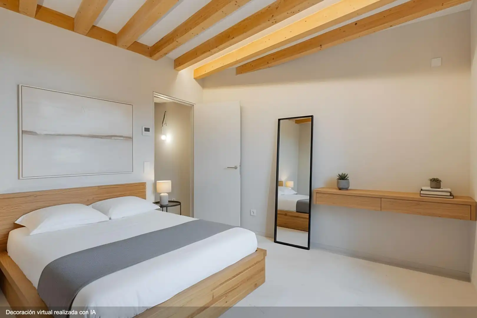 Schlafzimmer von Einfamilien-Reihenhaus zum Verkauf in Mancor de la Vall mit Klimaanlage, Heizung und Terrasse