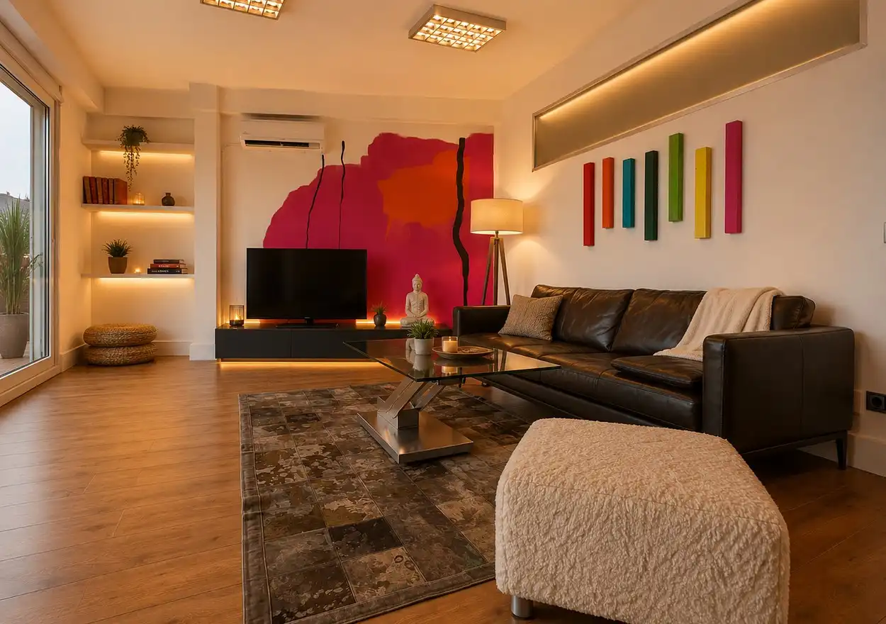 Living room of Attic for rent in Madrid  with Air Conditioner, Heating and Parquet flooring