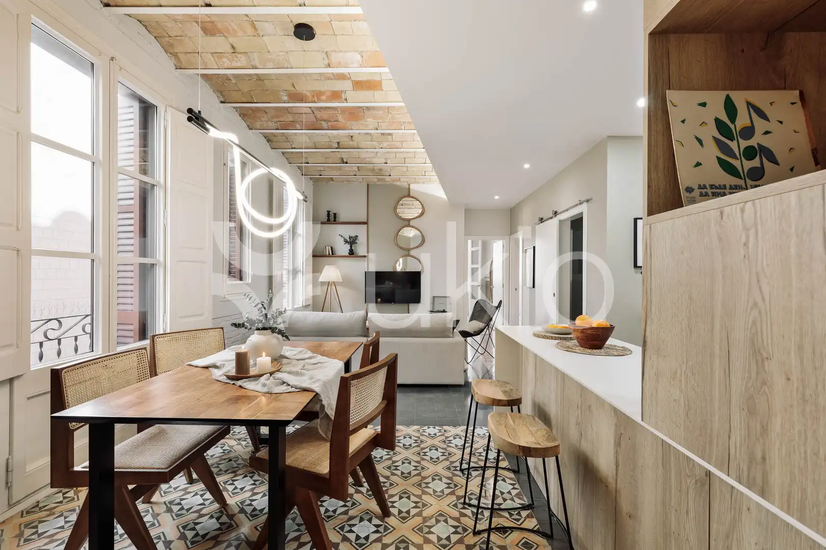 Living room of Apartments for rent in Barcelona  with Air Conditioner, Heating and Furnished