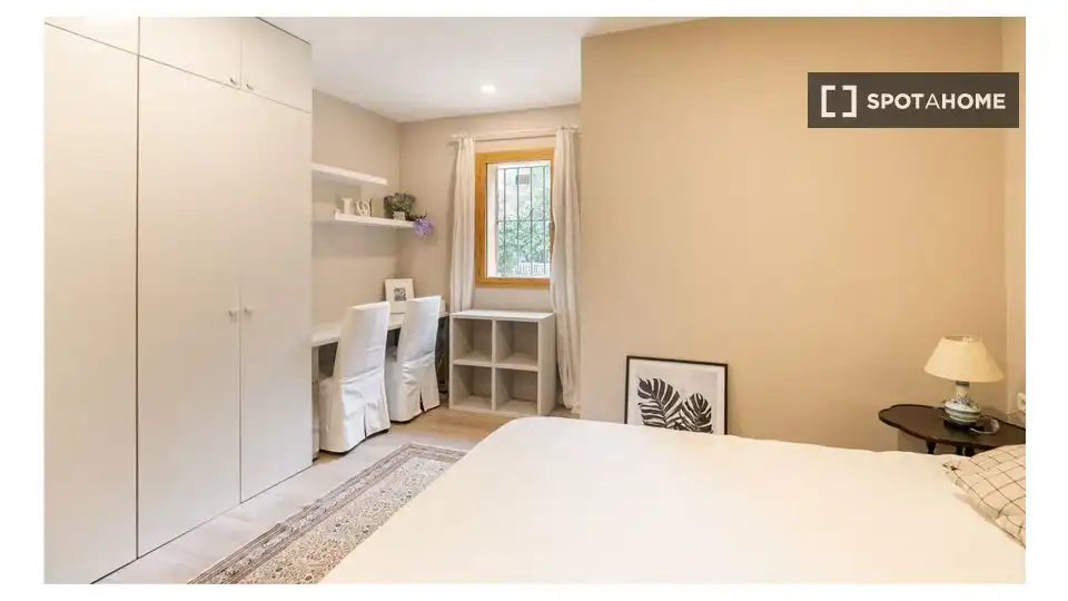 Schlafzimmer von Wohnung zur untervermieten in Barcelona mit Klimaanlage, Terrasse und Möbliert
