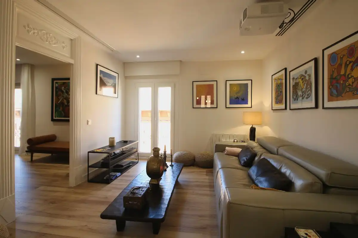 Sala d'estar de Pis en venda en  Palma de Mallorca amb Aire condicionat, Parquet i Moblat