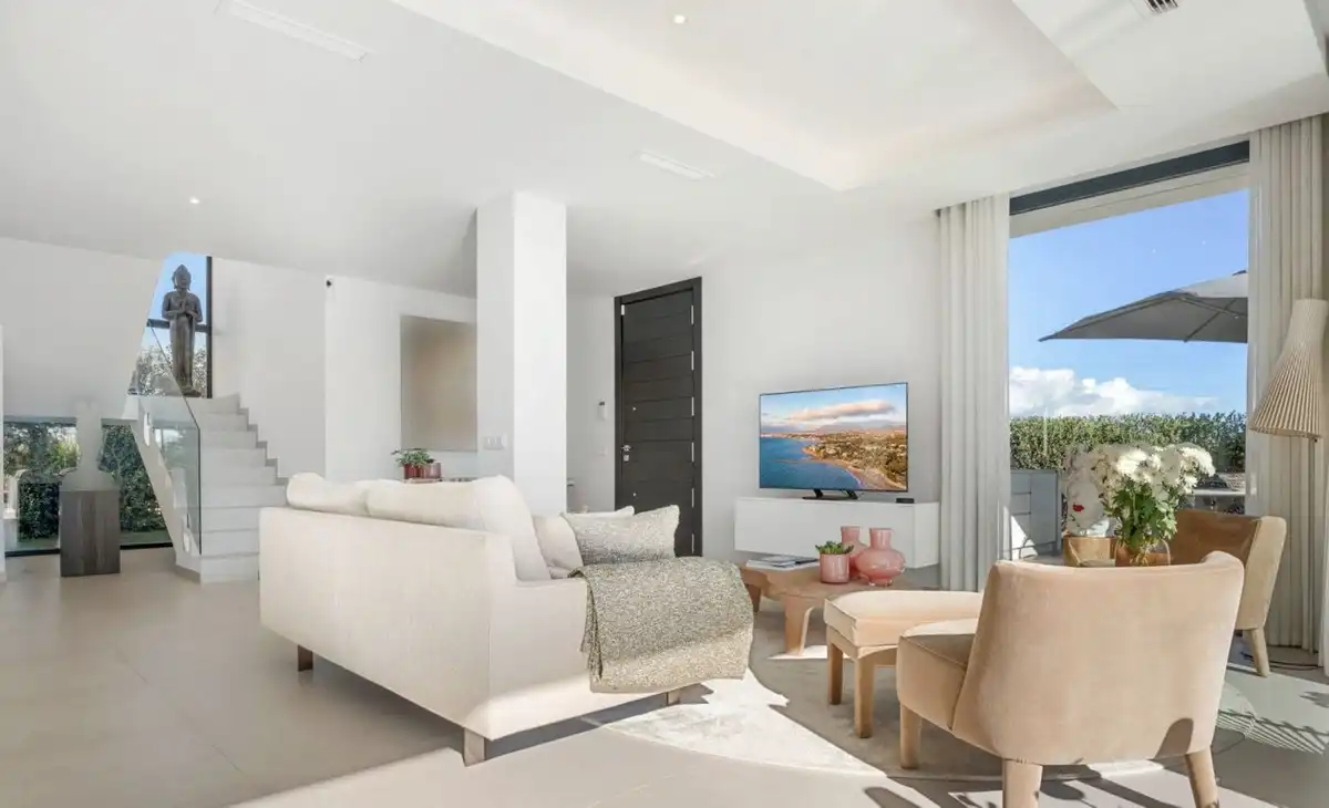 Living room of Houses for sale in Manilva  with Private garden, Terrace and Swimming Pool