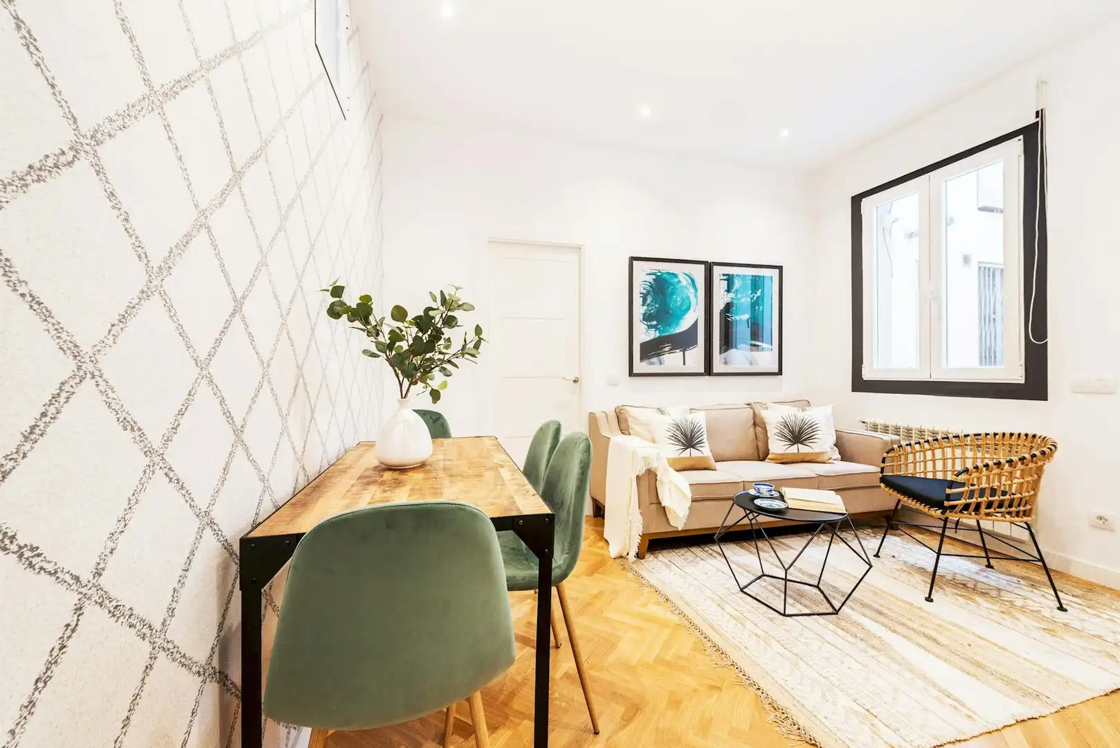 Sala de estar de Piso de alquiler en Madrid con Aire acondicionado, Calefacción y Lavadora