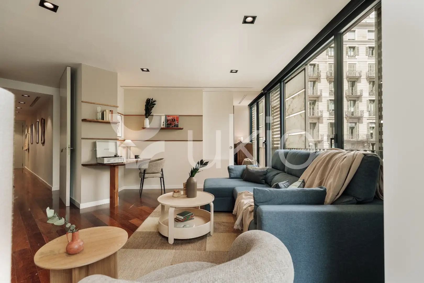 Sala de estar de Apartamento de alquiler en Barcelona con Aire acondicionado, Calefacción y Amueblado