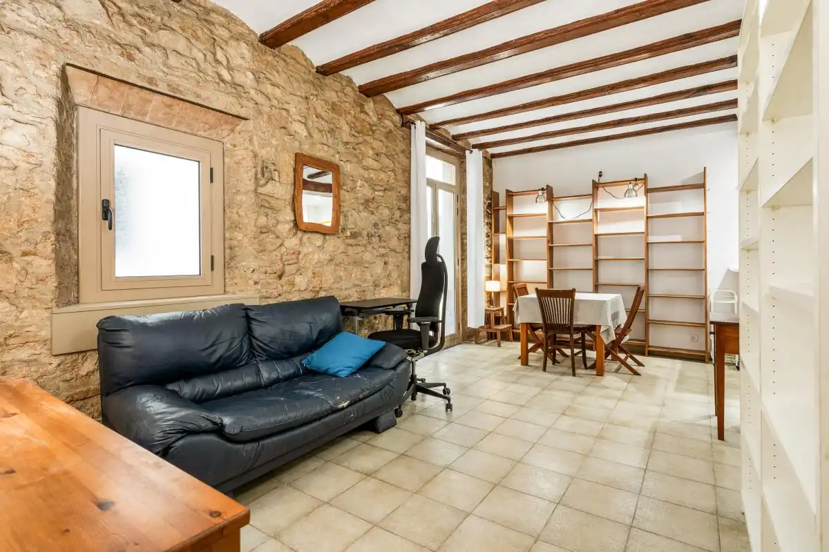Sala de estar de Piso en venta en Barcelona con Calefacción, Terraza y Balcón