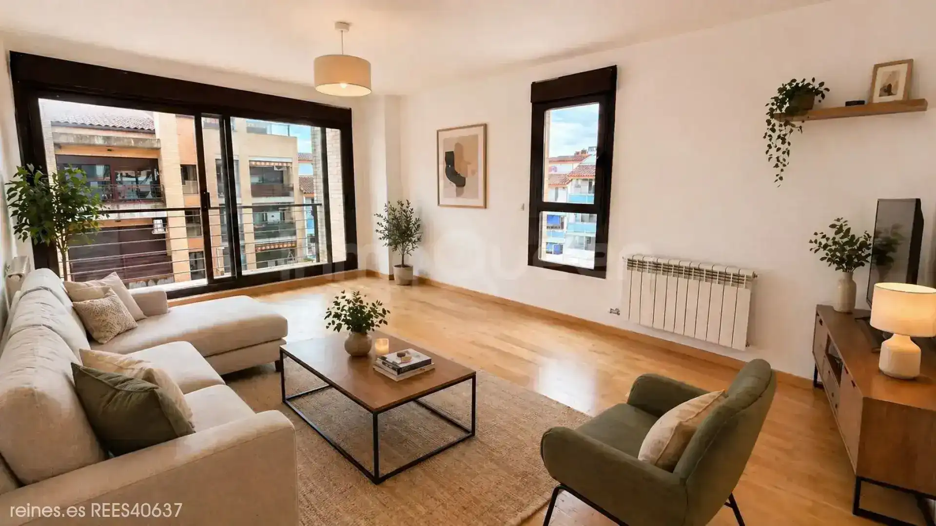 Living room of Flat for sale in La Puebla de Alfindén  with Heating and Terrace