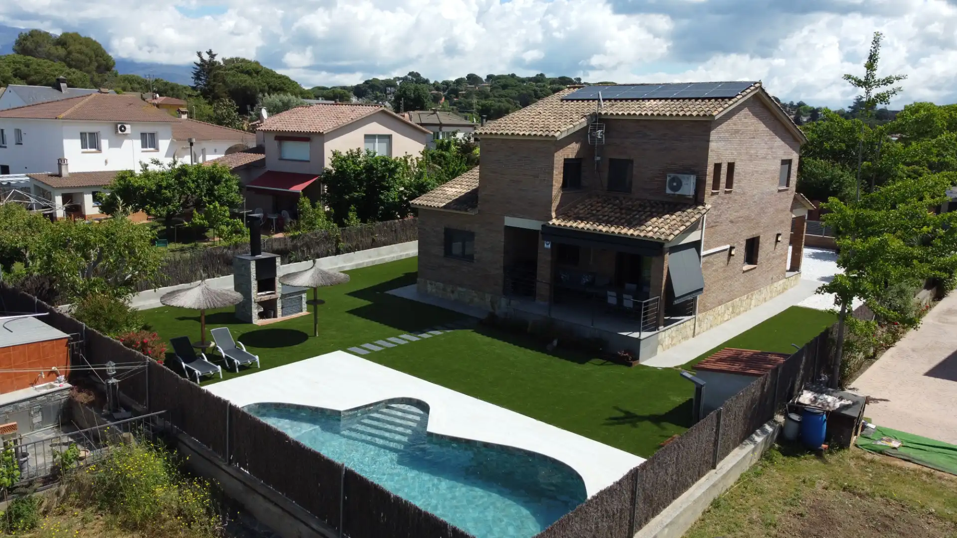 Swimming pool of Houses for sale in Sant Antoni de Vilamajor  with Air Conditioner, Heating and Private garden