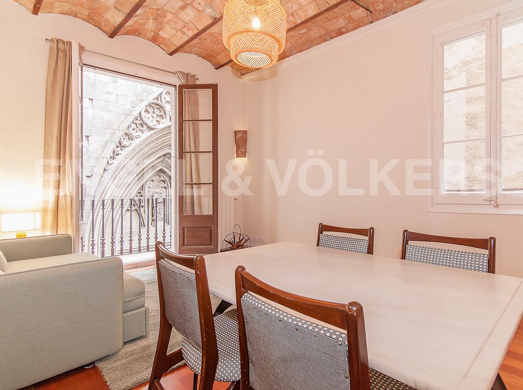 Dining room of Apartment to rent in  Barcelona Capital  with Heating, Parquet flooring and Furnished