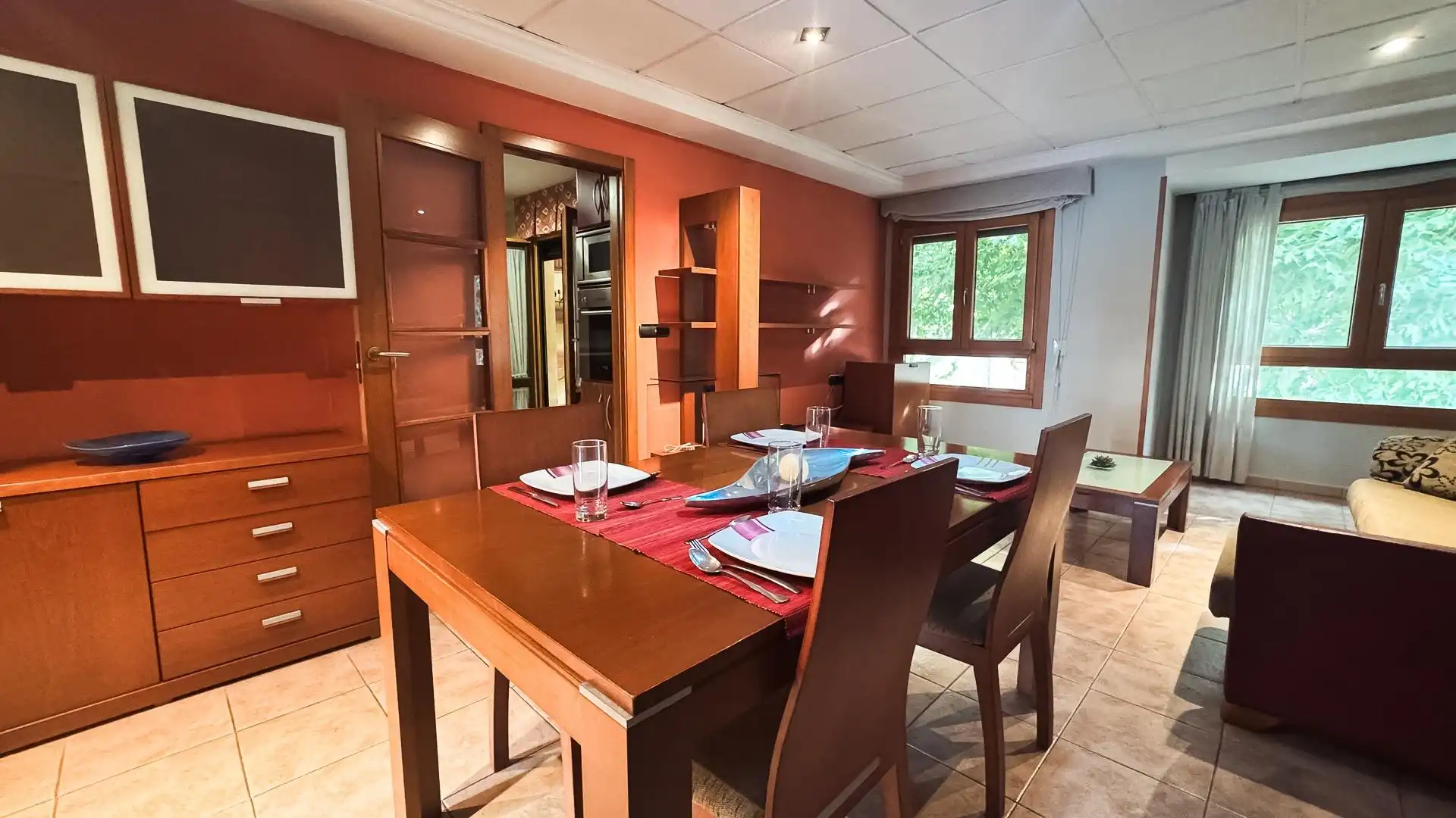 Dining room of Flat for sale in Planes  with Air Conditioner, Furnished and Balcony