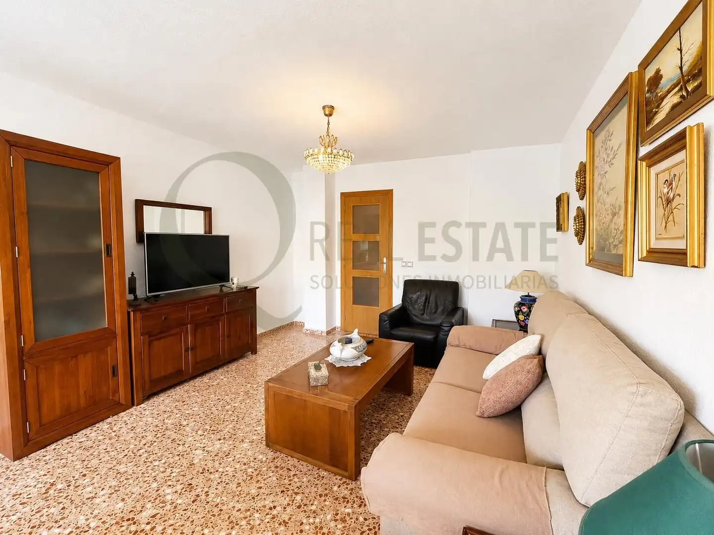 Sala d'estar de Pis en venda en Sant Joan d'Alacant amb Aire condicionat, Moblat i Balcó