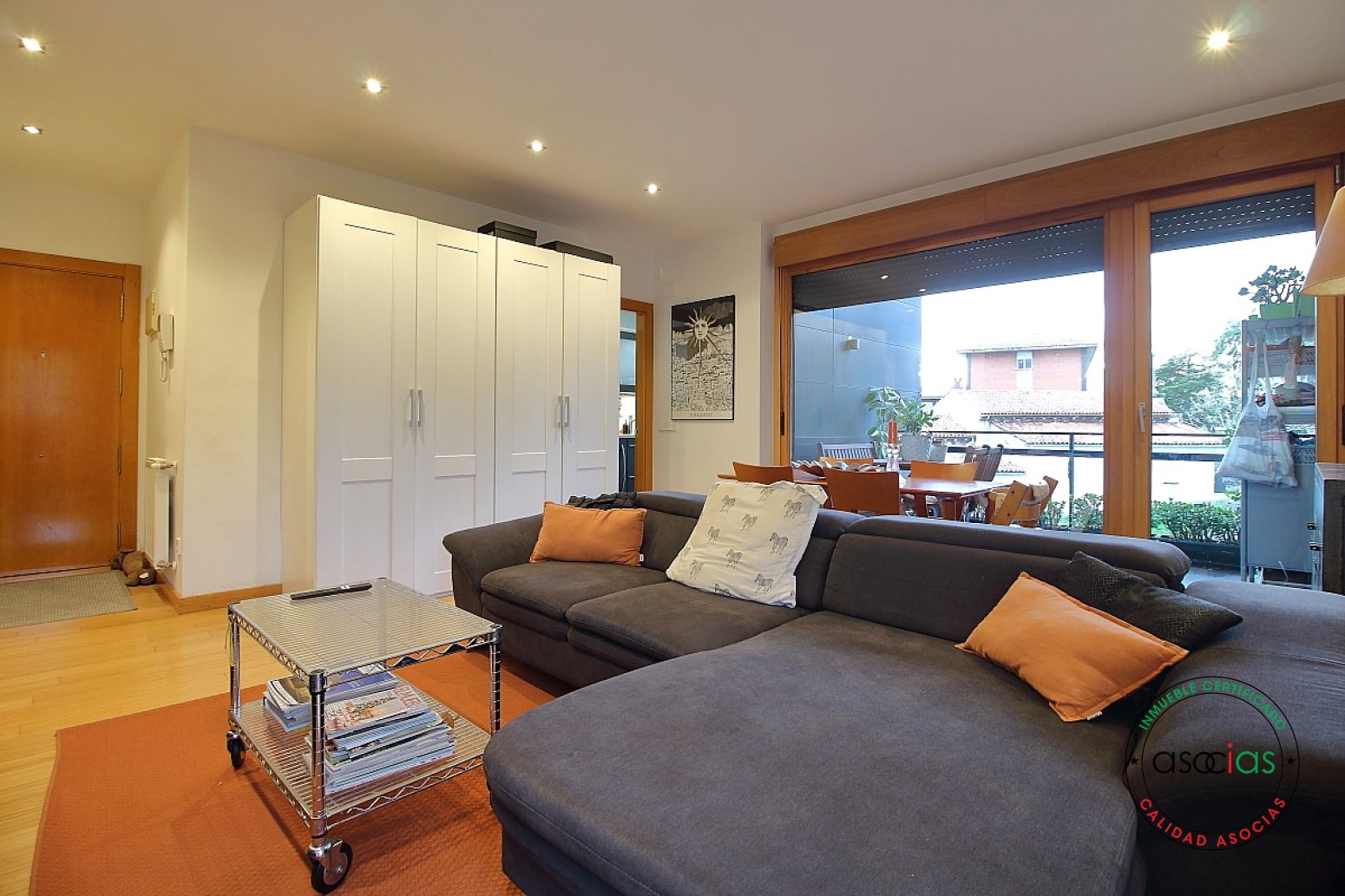 Living room of Flat for sale in Gijón   with Heating, Private garden and Parquet flooring