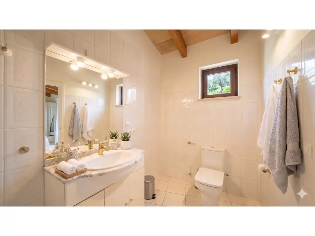 Badezimmer von Haus oder Chalet zum Verkauf in Llucmajor mit Klimaanlage, Privatgarten und Terrasse