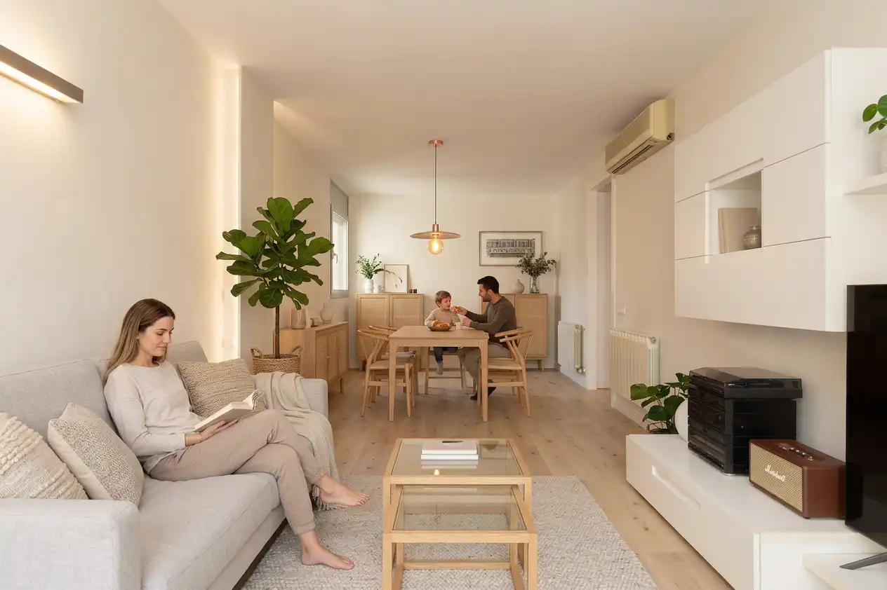 Living room of Flat for sale in Terrassa  with Air Conditioner, Heating and Storage room