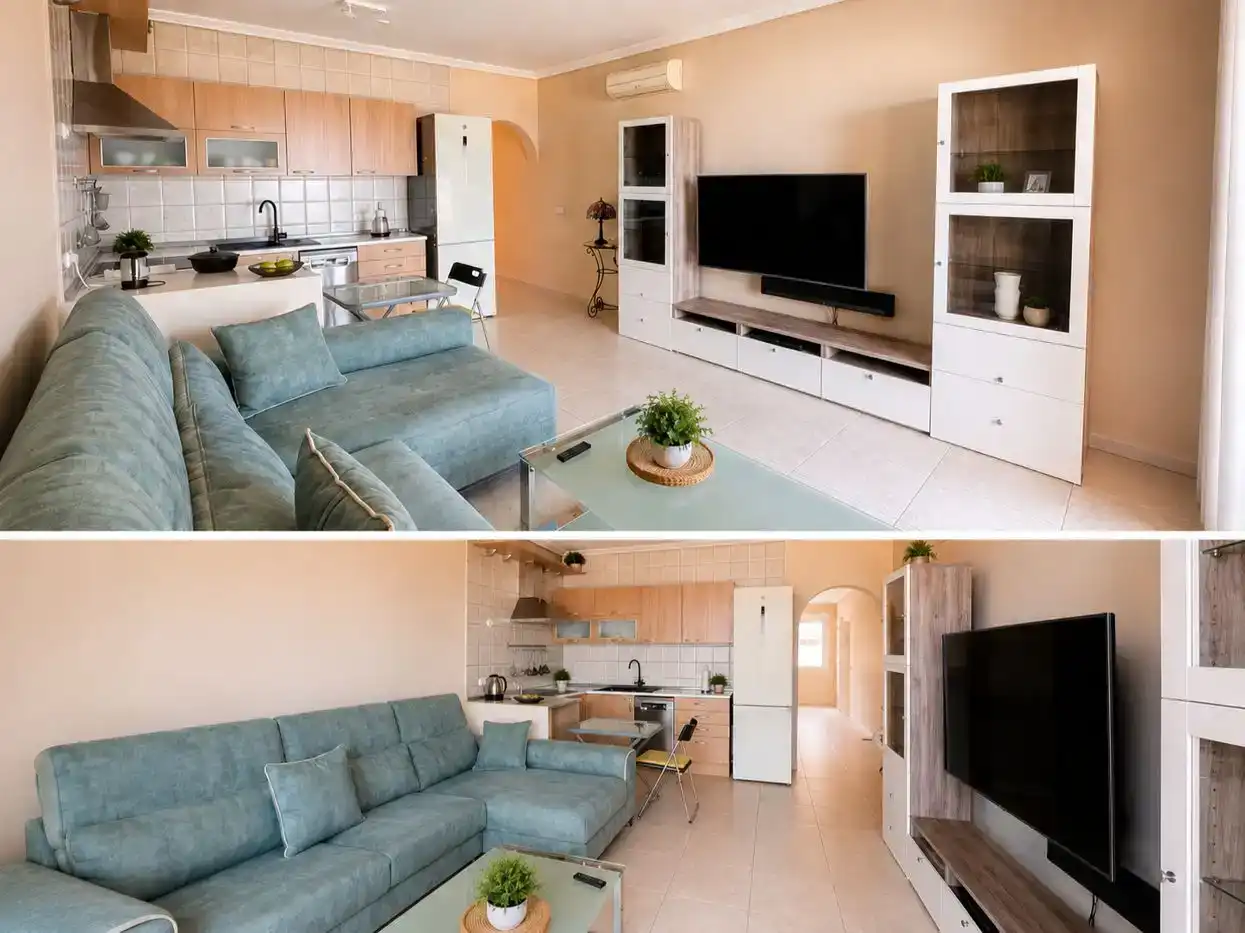 Living room of Flat for rent in Pájara  with Air Conditioner, Furnished and Balcony