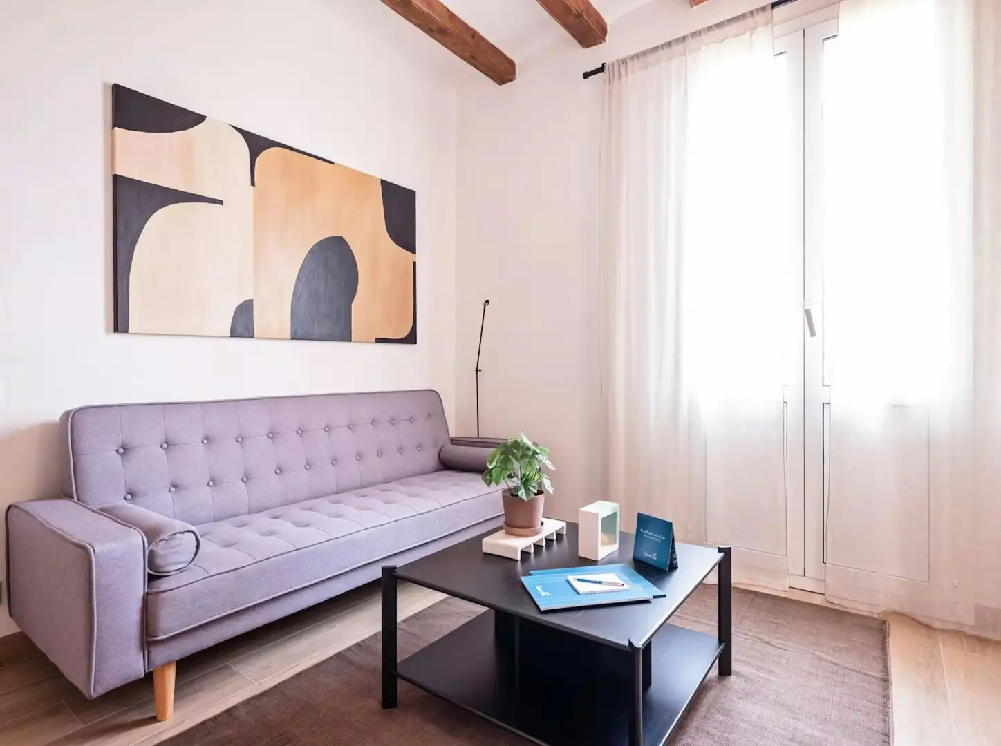 Wohnzimmer von Wohnung zur Miete in Barcelona mit Klimaanlage, Heizung und Möbliert