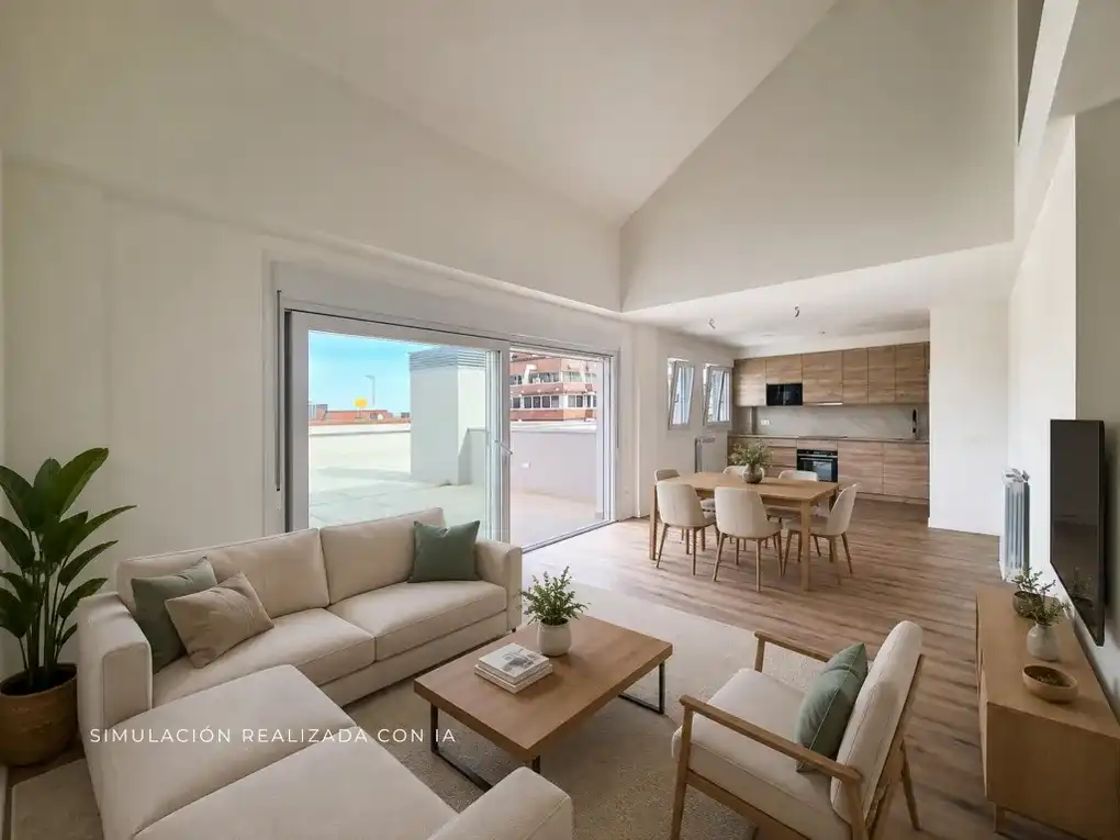 Sala d'estar de Àtic en venda en Gijón  amb Calefacció, Terrassa i Traster