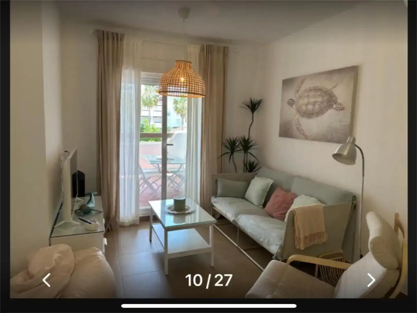 Wohnzimmer von Wohnung zur Miete in Rota mit Klimaanlage, Privatgarten und Schwimmbad