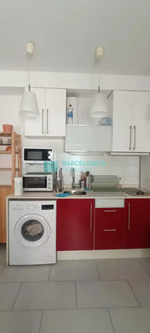 Cocina de Piso de alquiler en Barcelona con Terraza y Amueblado