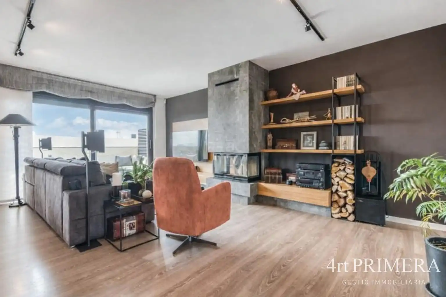 Sala de estar de Ático en venta en L'Ametlla del Vallès con Aire acondicionado, Calefacción y Parquet