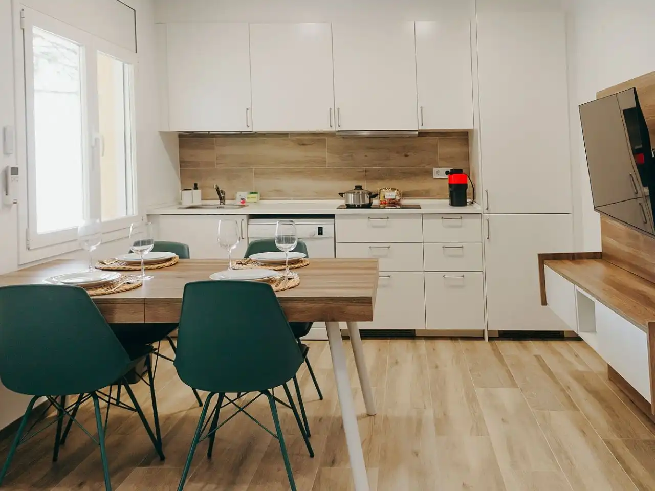 Küche von Wohnung zur Miete in Castell d'Aro, Platja d'Aro i s'Agaró mit Klimaanlage und Terrasse