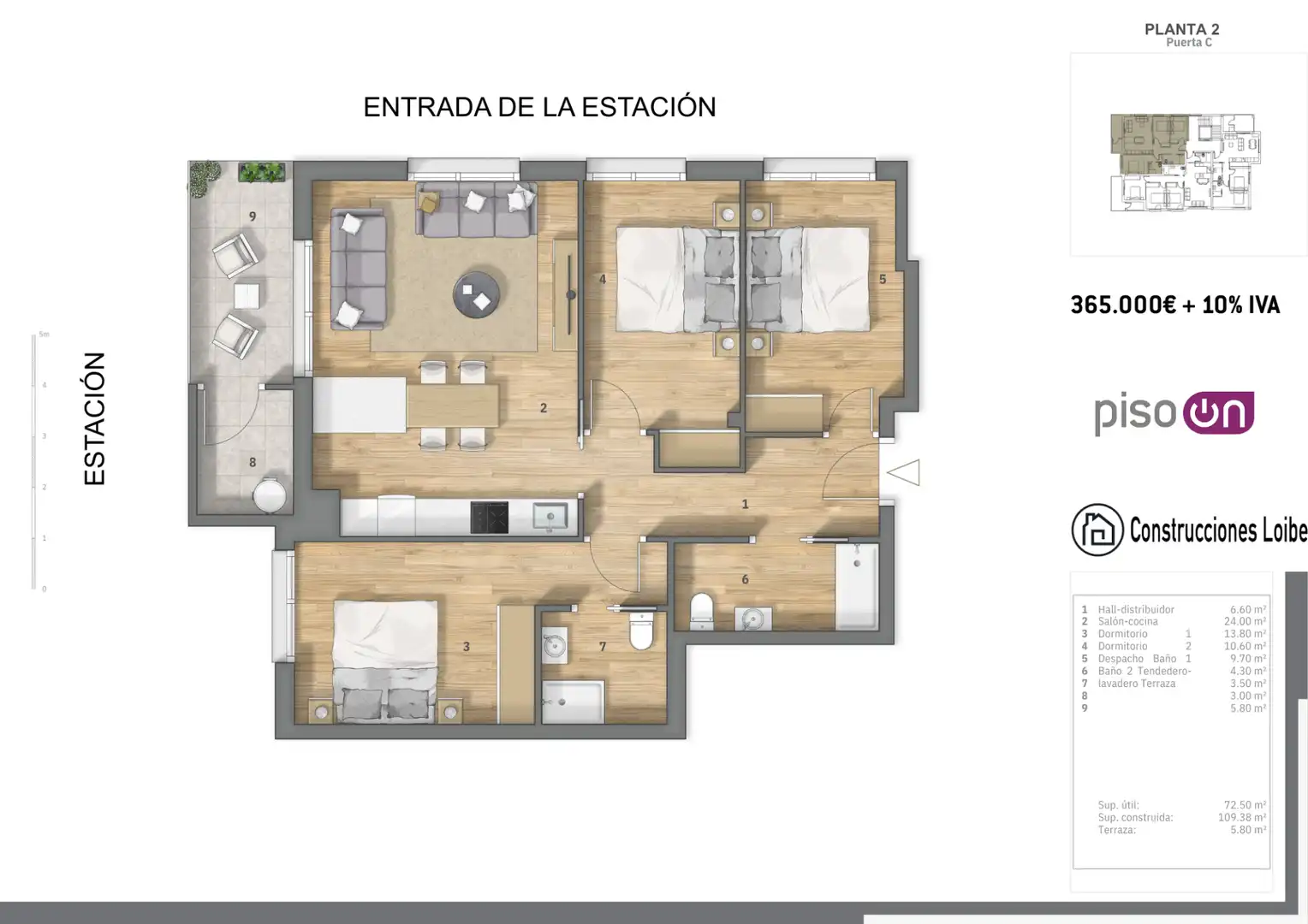 Piso en venta en Amorebieta-Etxano con Calefacción, Terraza y Balcón