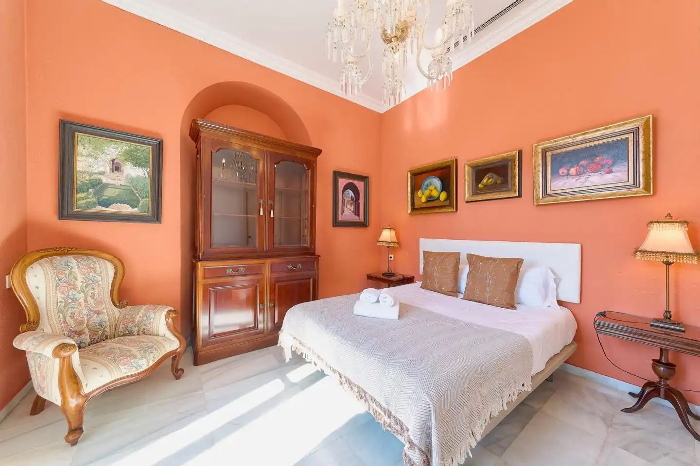 Schlafzimmer von Erdgeschoss zur Miete in Málaga mit Klimaanlage, Heizung und Möbliert