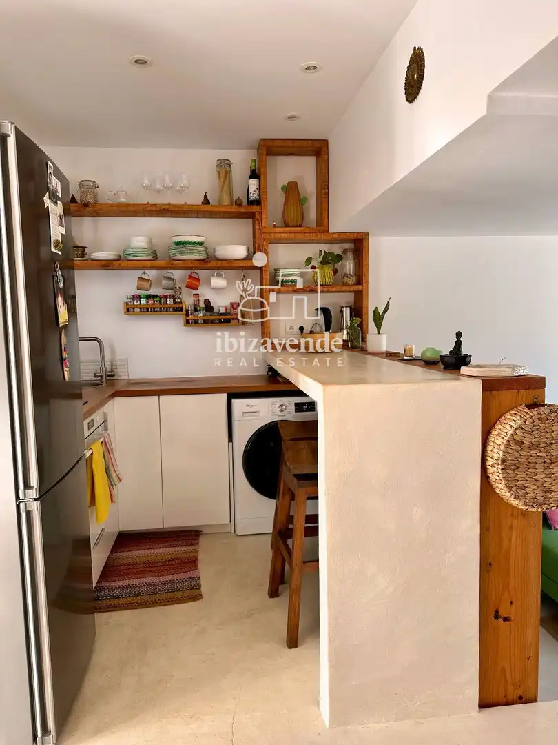 Küche von Wohnung zur Miete in Sant Josep de sa Talaia mit Klimaanlage, Terrasse und Möbliert