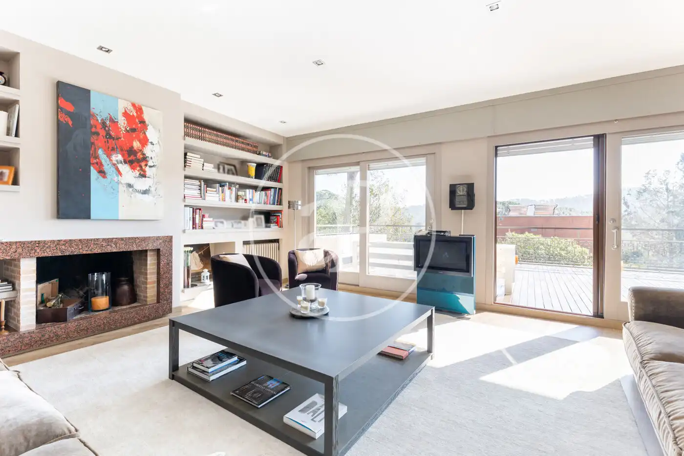 Living room of Houses for sale in Sant Cugat del Vallès  with Air Conditioner, Heating and Private garden