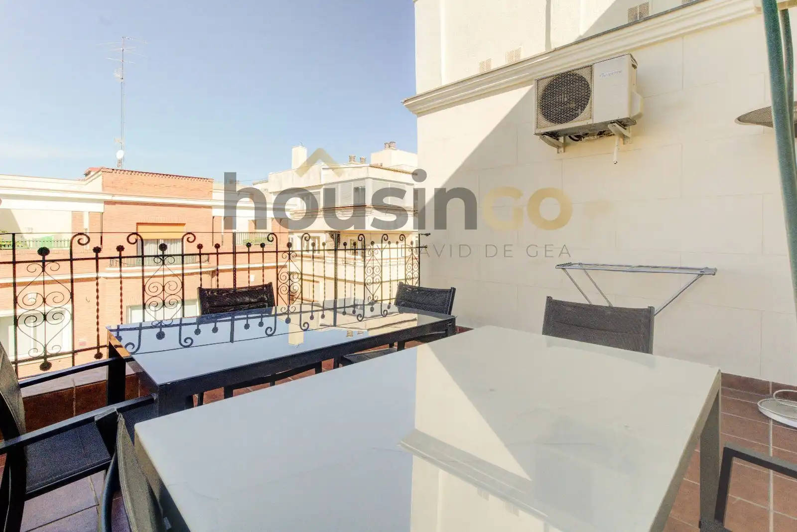 Terrasse von Dachboden zur Miete in Madrid mit Klimaanlage, Heizung und Parkett
