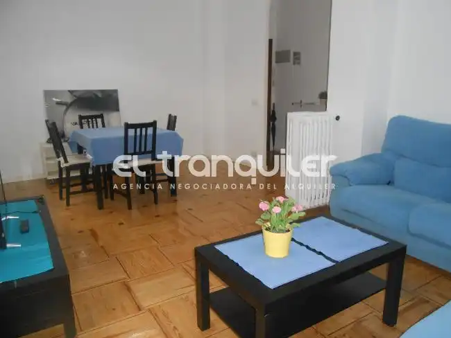 Living room of Flat for rent in Madrid  with Parquet flooring, Terrace and Furnished