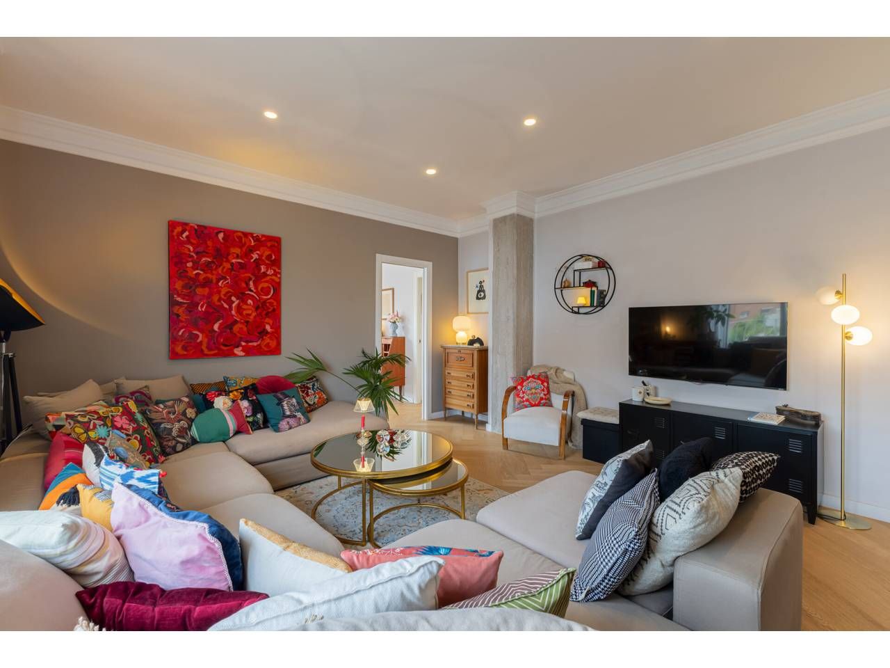 Sala d'estar de Pis en venda en  Valencia Capital amb Aire condicionat, Parquet i Terrassa