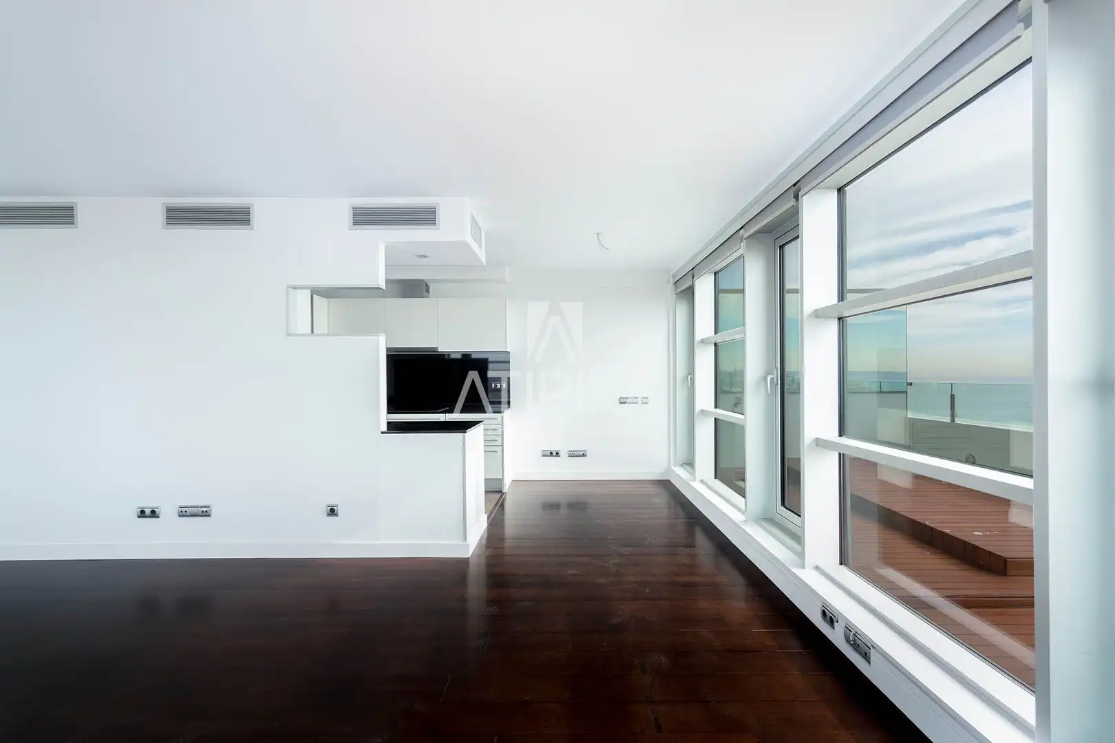 Sala de estar de Ático en venta en Barcelona con Aire acondicionado, Parquet y Terraza
