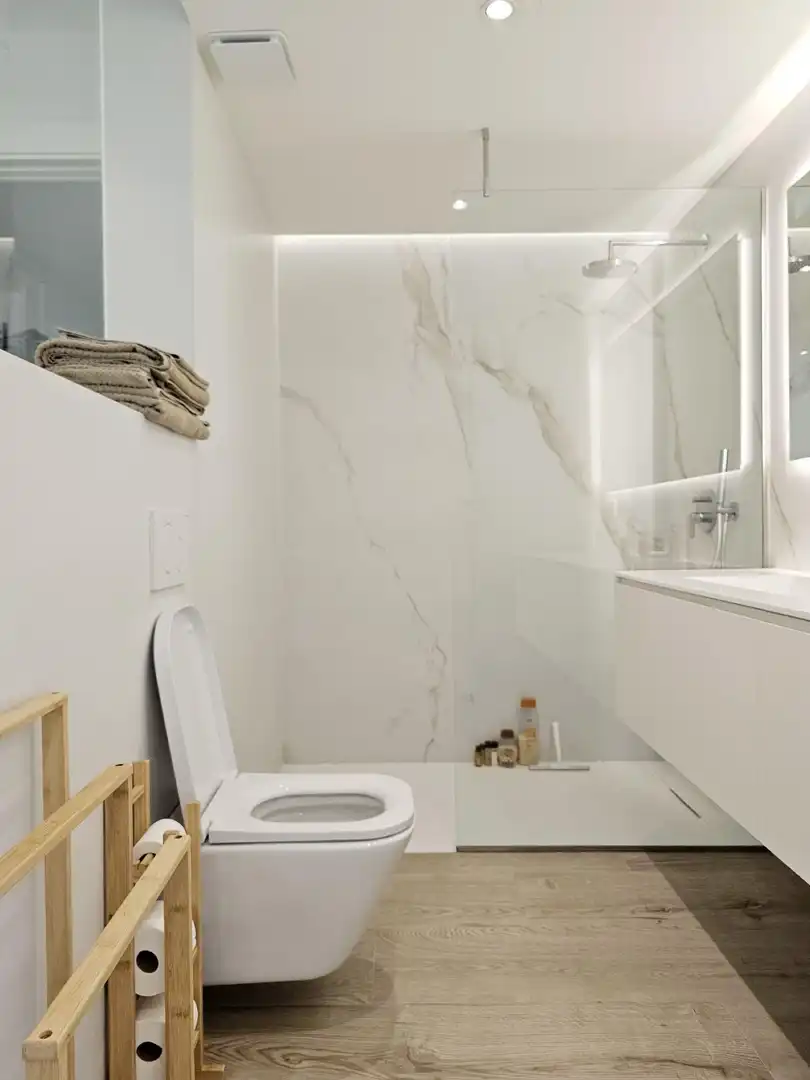 Badezimmer von Wohnungen zur Miete in Pedreguer mit Klimaanlage, Heizung und Privatgarten