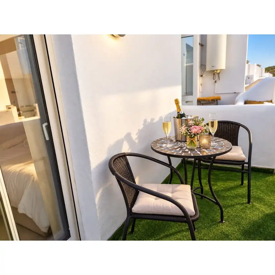 Terrasse von Dachboden zum Verkauf in Estepona mit Klimaanlage, Terrasse und Schwimmbad