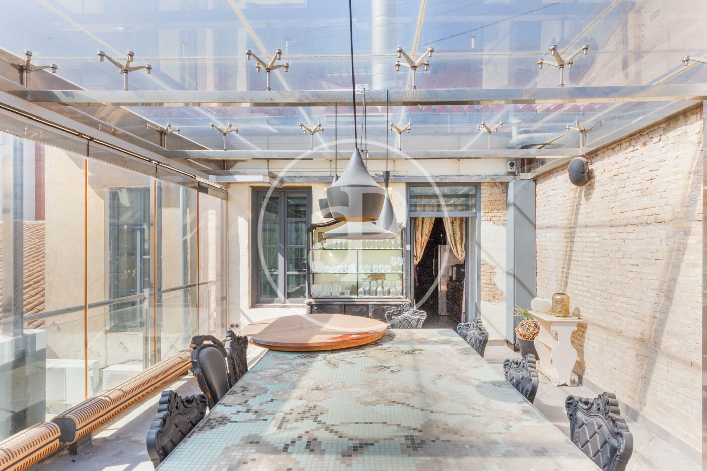 Dining room of Single-family semi-detached for sale in  Valencia Capital  with Air Conditioner, Heating and Terrace