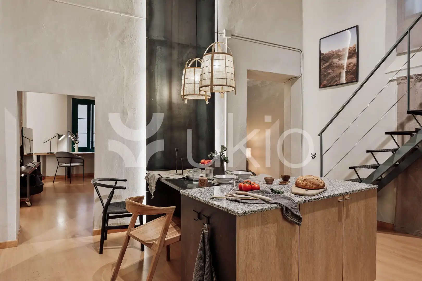 Cocina de Apartamento de alquiler en Barcelona con Aire acondicionado, Calefacción y Amueblado
