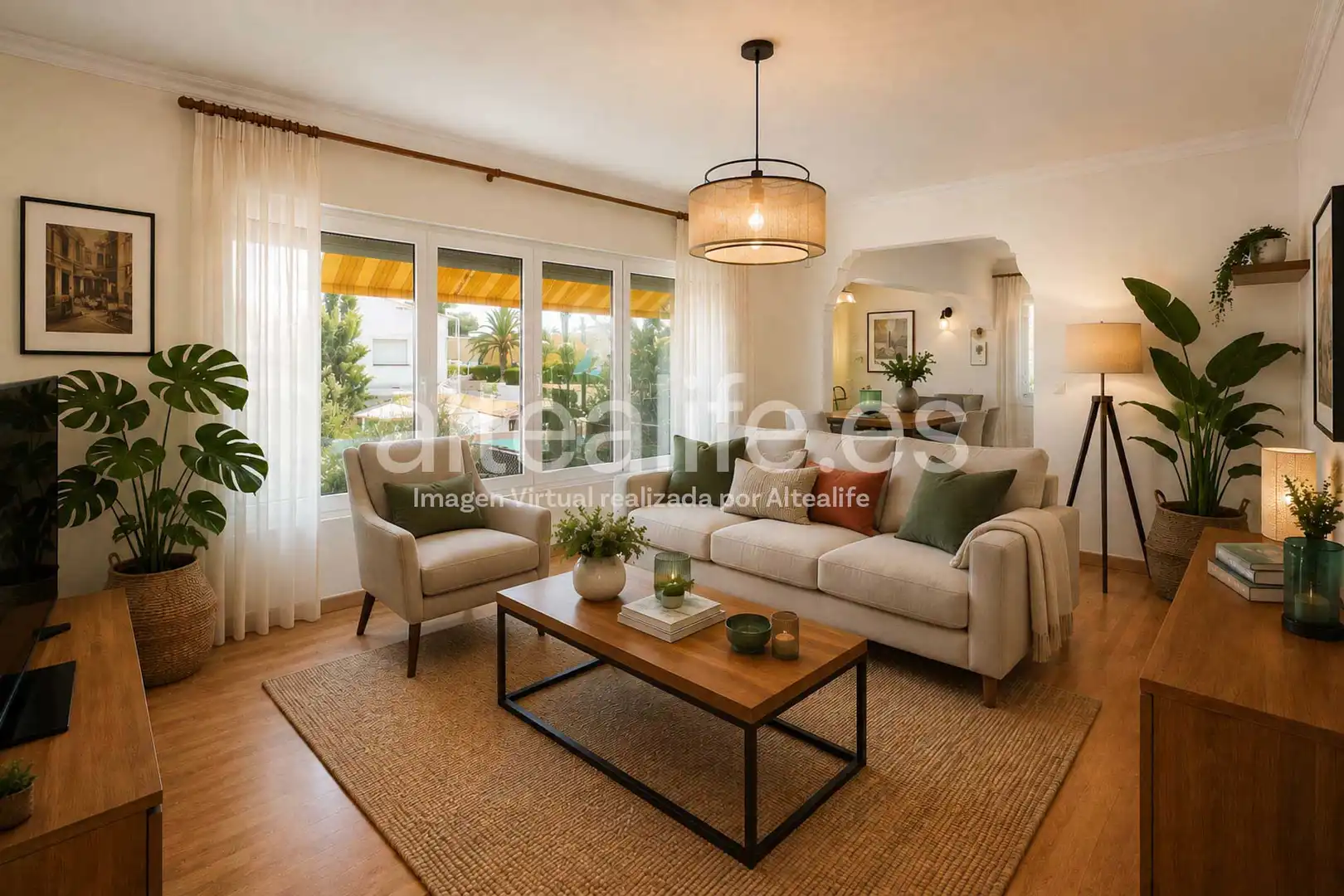 Sala d'estar de Casa o xalet en venda en La Nucia amb Aire condicionat, Jardí privat i Terrassa