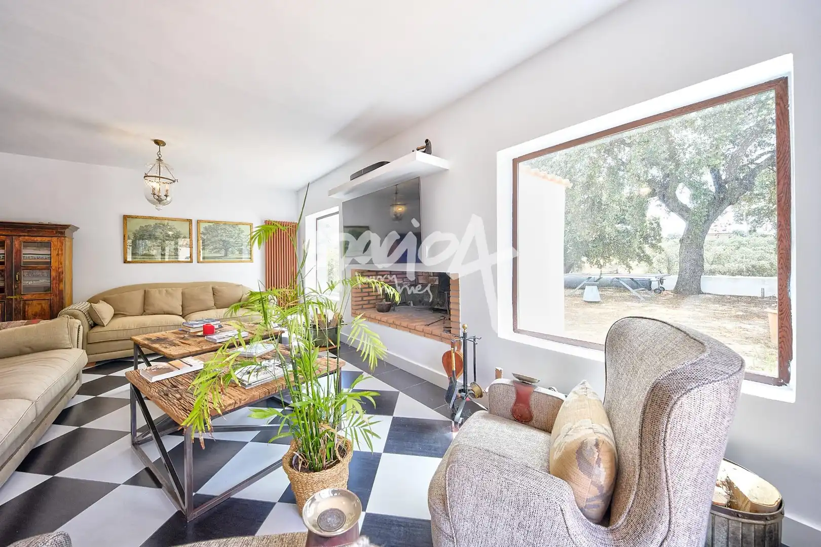 Living room of Houses for rent in Villanueva de la Cañada  with Air Conditioner, Heating and Private garden