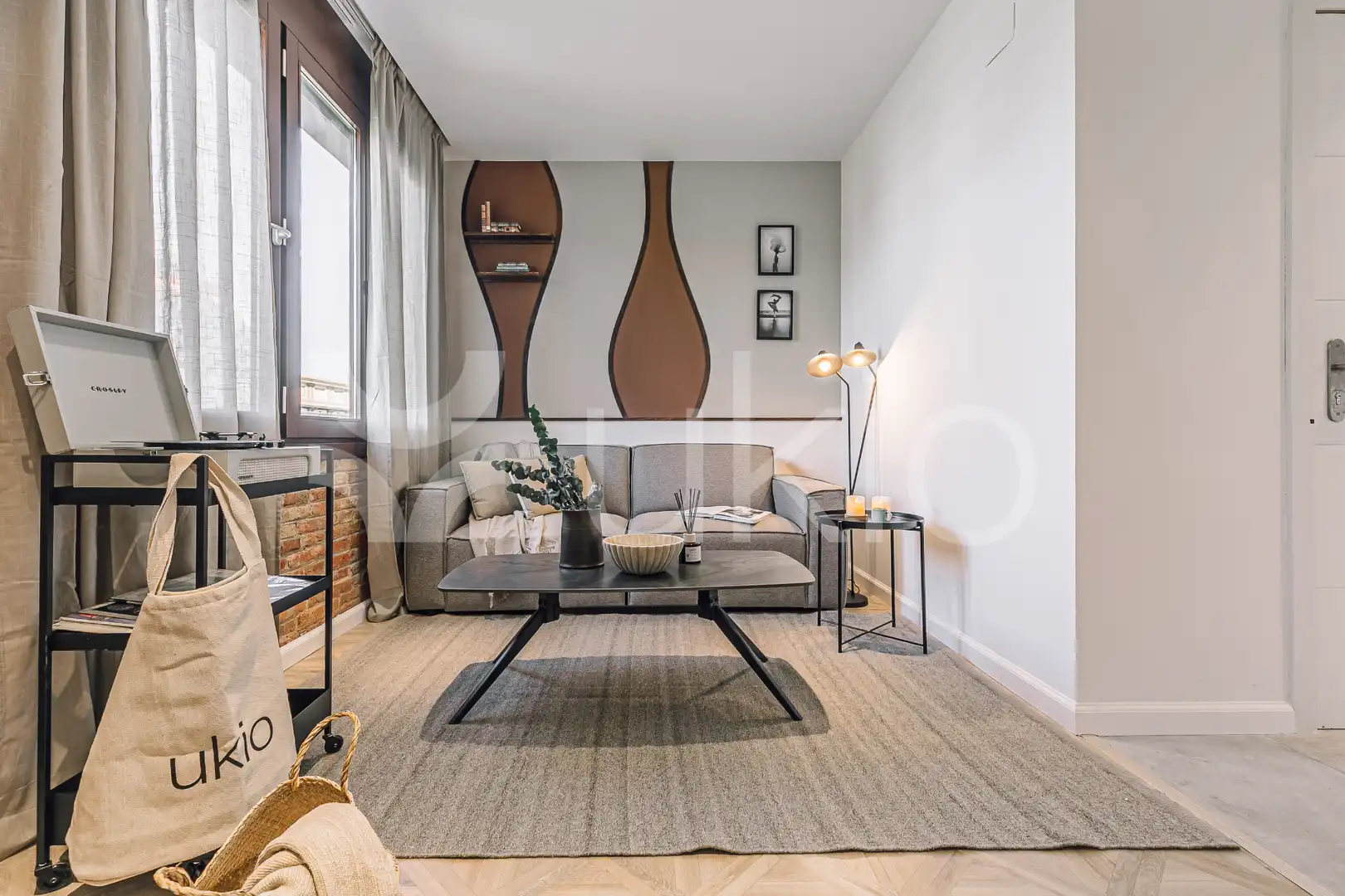 Sala de estar de Apartamento de alquiler en Barcelona con Aire acondicionado, Calefacción y Amueblado