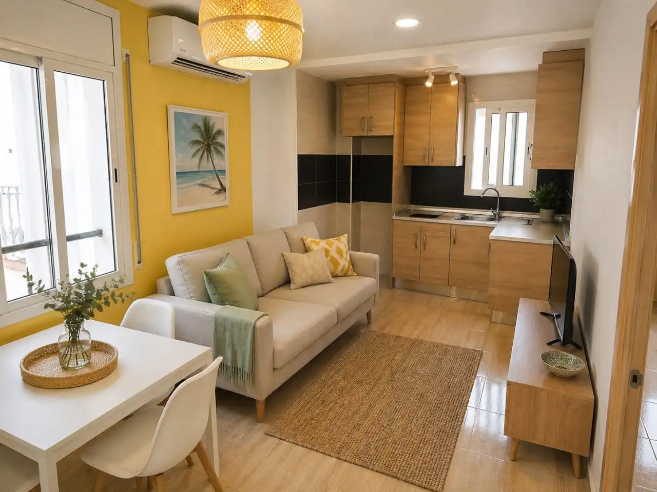Wohnzimmer von Wohnungen zum Verkauf in Lloret de Mar mit Klimaanlage und Heizung