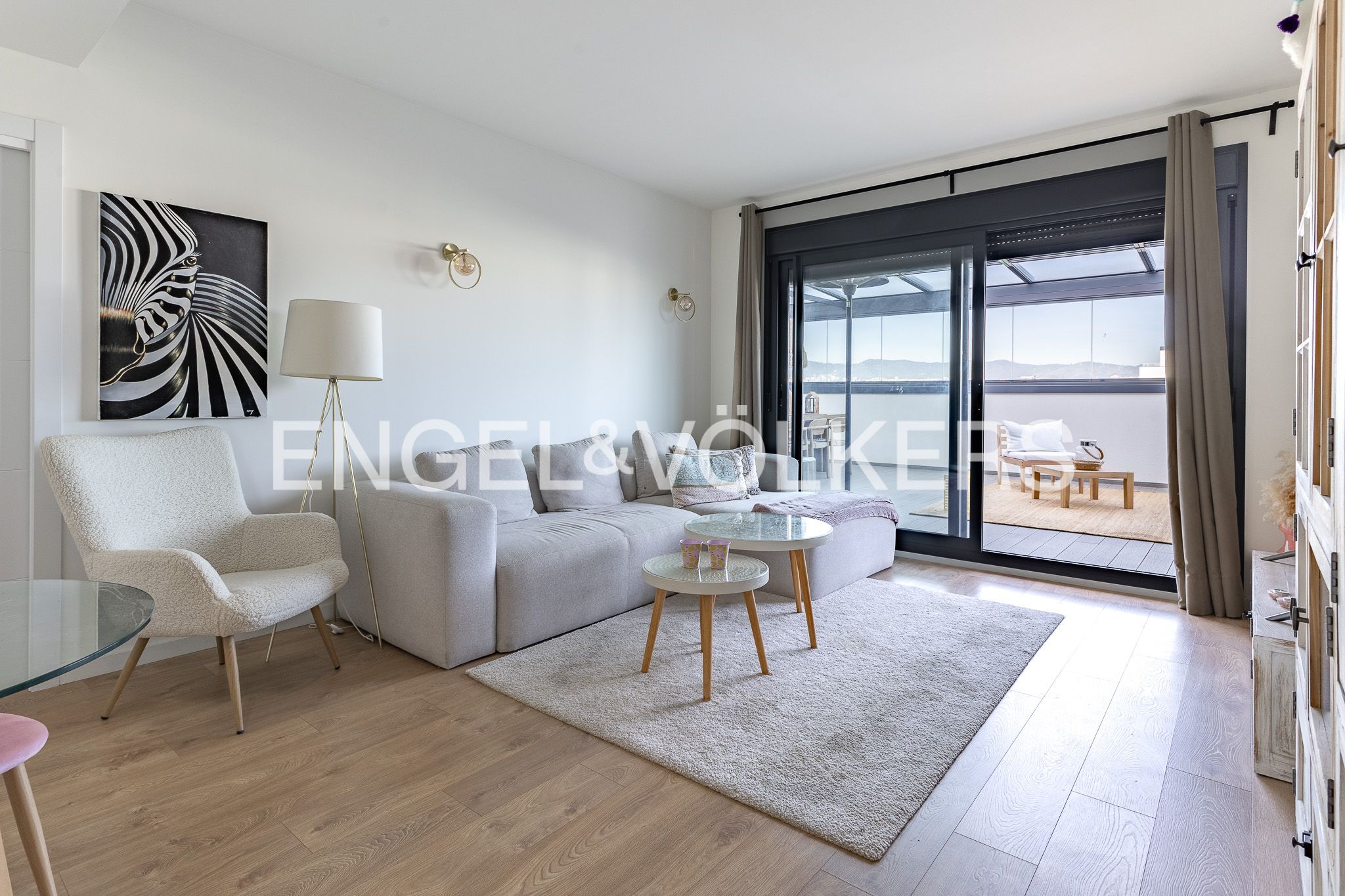 Living room of Attic for sale in Sant Adrià de Besòs  with Air Conditioner, Heating and Parquet flooring