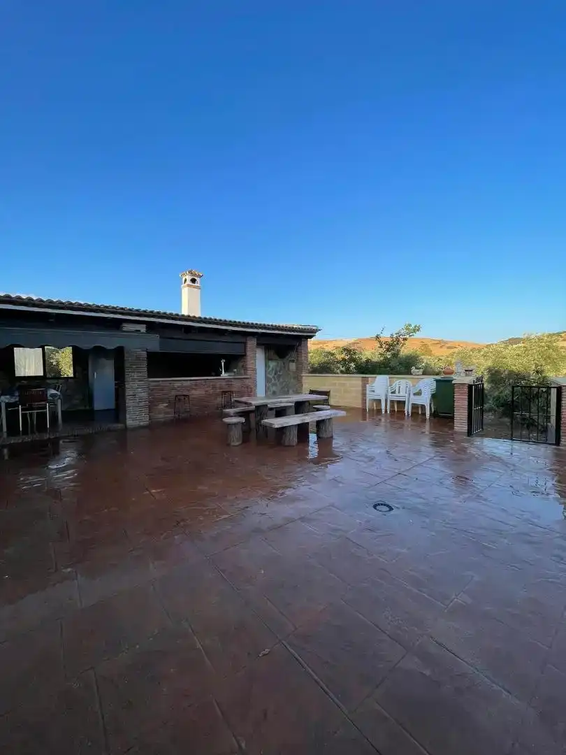 Terraza de Casa o chalet de alquiler en Álora con Aire acondicionado, Jardín privado y Piscina