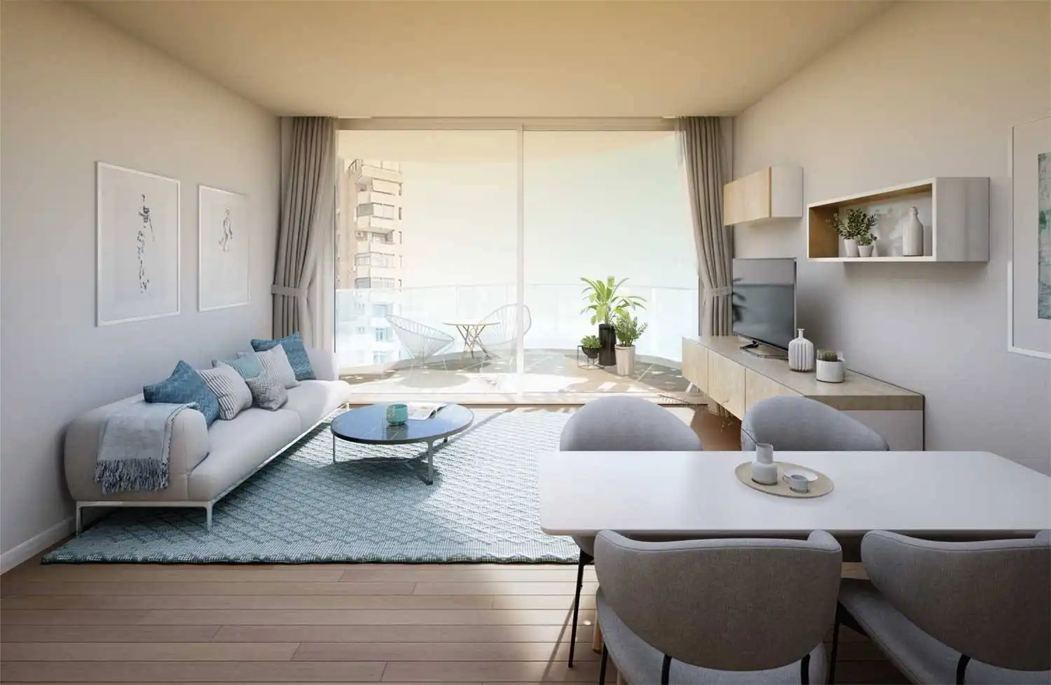 Sala de estar de Apartamento en venta en Fuengirola con Aire acondicionado, Calefacción y Jardín privado