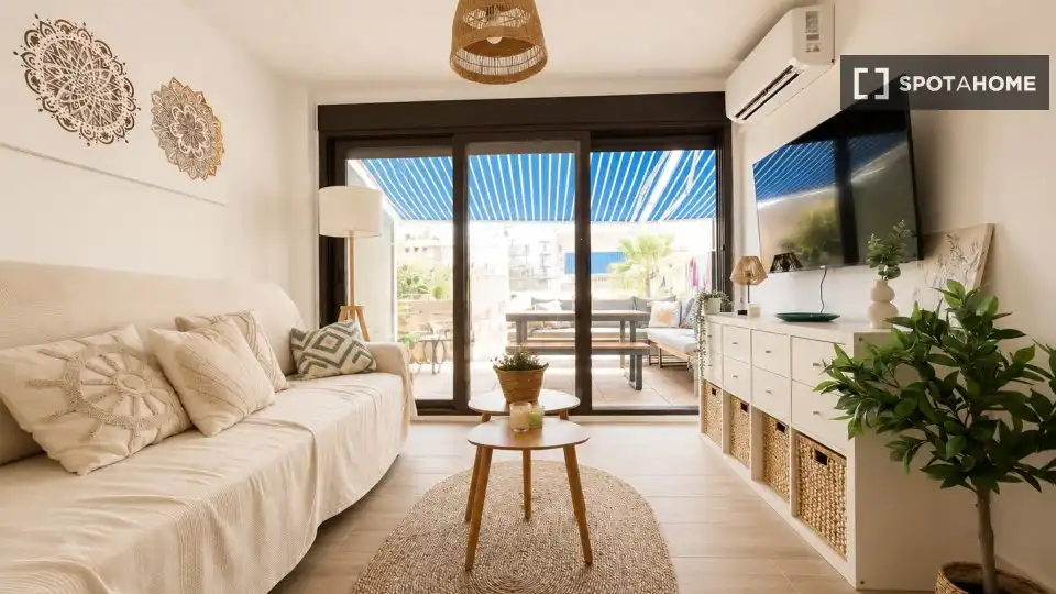 Sala de estar de Piso de alquiler en Cullera con Aire acondicionado, Calefacción y Amueblado